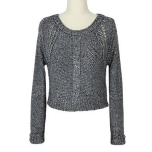 NWT $245 Twelfth Street by Cynthia Vincent Cropped Heather Grey Sweater sz M